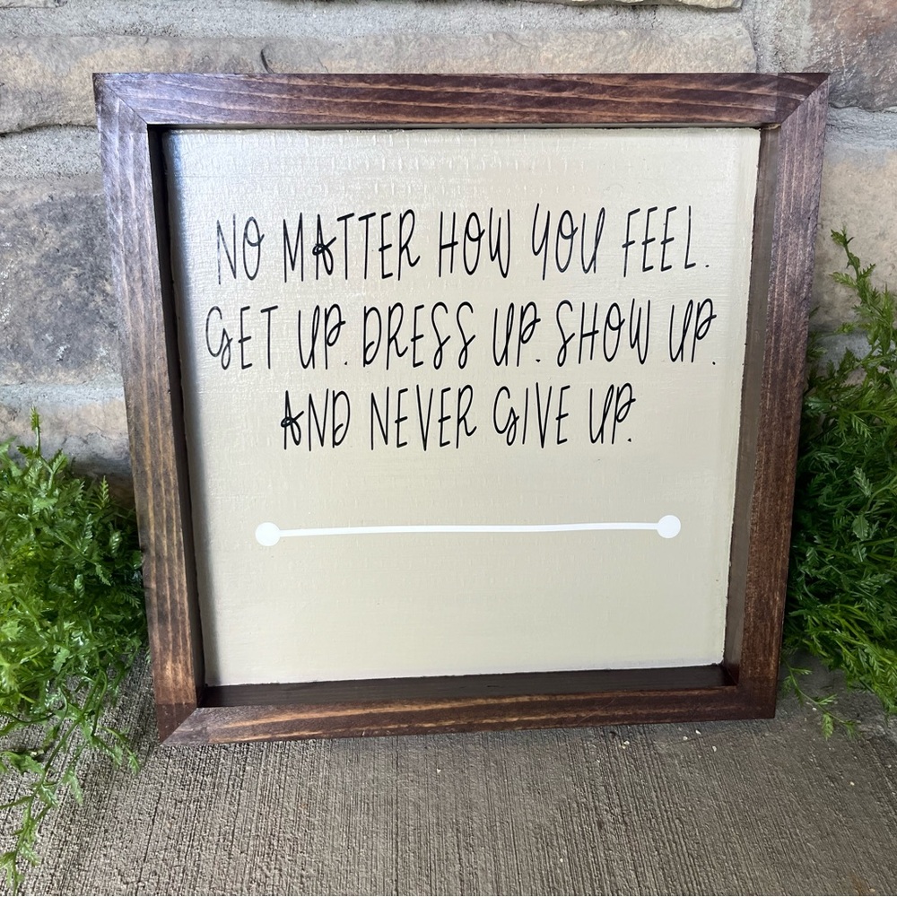 Motivational Wall Art with Brown Frame